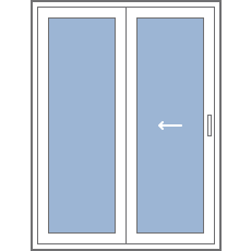 Портальная дверь с полным остеклением без перегородки