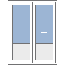 Портальная дверь со стеклянной вставкой сверху